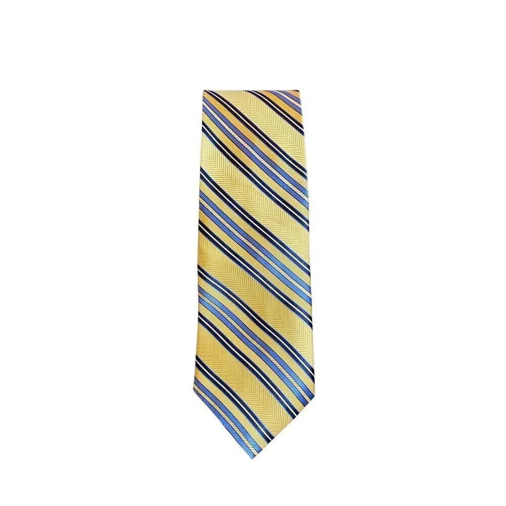 Chaps Ralph, Lauren, men’s yellow and blue striped silk tie 57
